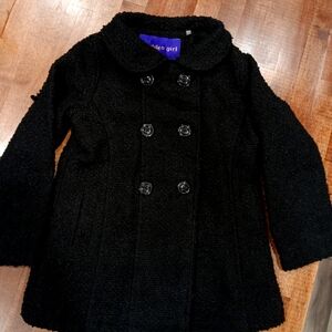 Jet Black Double-Breasted Dress Coat